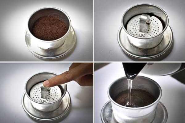 Cách pha cà phê phin nhỏ.