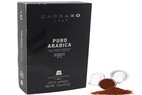Cà phê viên nén Capsule Carraro Puro Arabica.